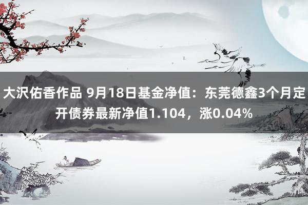 大沢佑香作品 9月18日基金净值：东莞德鑫3个月定开债券最新净值1.104，涨0.04%