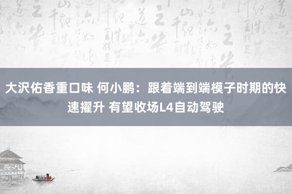 大沢佑香重口味 何小鹏：跟着端到端模子时期的快速擢升 有望收场L4自动驾驶