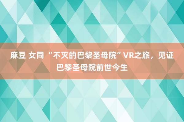 麻豆 女同 “不灭的巴黎圣母院”VR之旅，见证巴黎圣母院前世今生