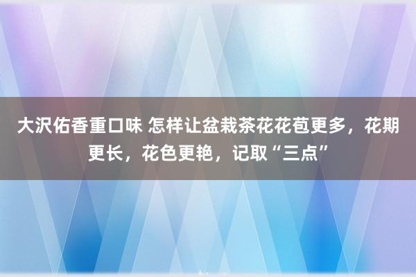 大沢佑香重口味 怎样让盆栽茶花花苞更多，花期更长，花色更艳，记取“三点”