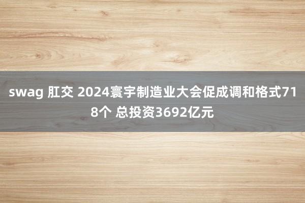 swag 肛交 2024寰宇制造业大会促成调和格式718个 总投资3692亿元