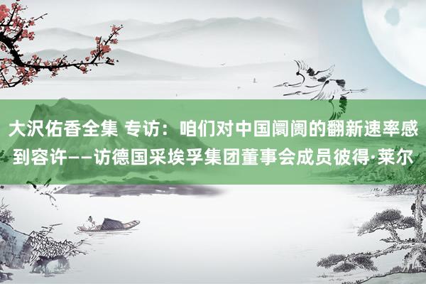 大沢佑香全集 专访：咱们对中国阛阓的翻新速率感到容许——访德国采埃孚集团董事会成员彼得·莱尔