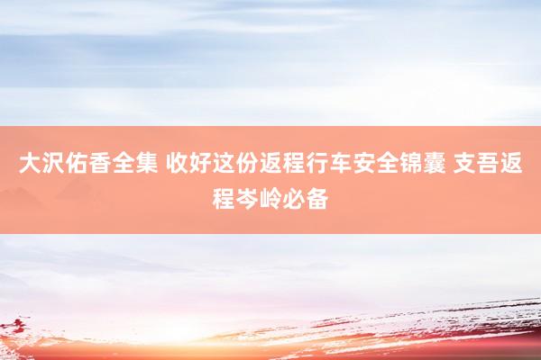 大沢佑香全集 收好这份返程行车安全锦囊 支吾返程岑岭必备