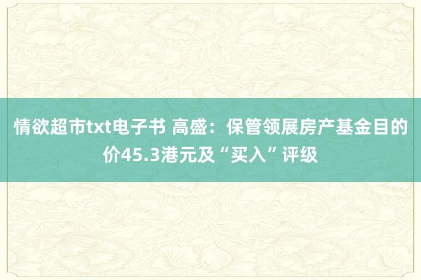 情欲超市txt电子书 高盛：保管领展房产基金目的价45.3港元及“买入”评级