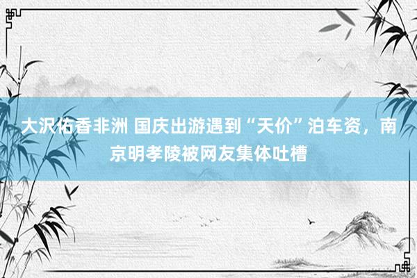 大沢佑香非洲 国庆出游遇到“天价”泊车资，南京明孝陵被网友集体吐槽