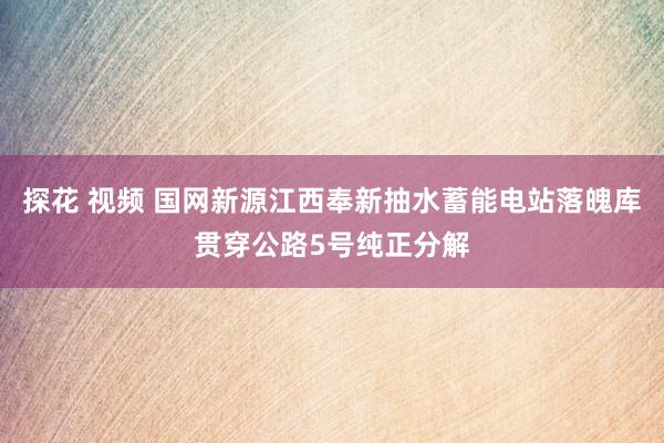 探花 视频 国网新源江西奉新抽水蓄能电站落魄库贯穿公路5号纯正分解