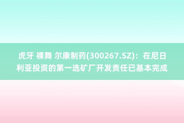 虎牙 裸舞 尔康制药(300267.SZ)：在尼日利亚投资的第一选矿厂开发责任已基本完成