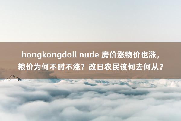 hongkongdoll nude 房价涨物价也涨，粮价为何不时不涨？改日农民该何去何从？