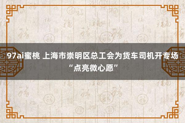 97ai蜜桃 上海市崇明区总工会为货车司机开专场“点亮微心愿”