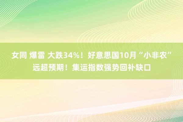 女同 爆雷 大跌34%！好意思国10月“小非农”远超预期！集运指数强势回补缺口