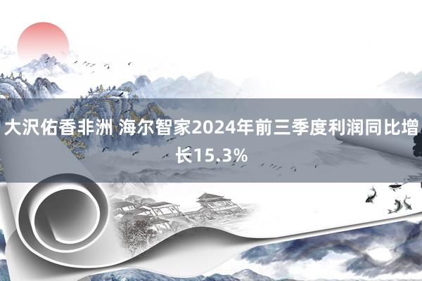 大沢佑香非洲 海尔智家2024年前三季度利润同比增长15.3%