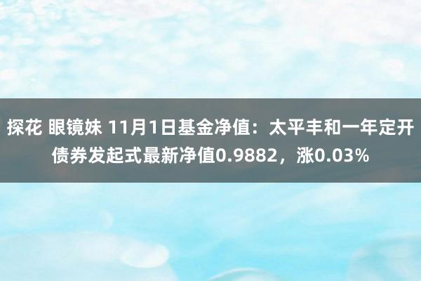 探花 眼镜妹 11月1日基金净值：太平丰和一年定开债券发起式最新净值0.9882，涨0.03%