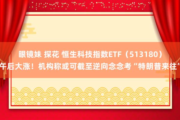 眼镜妹 探花 恒生科技指数ETF（513180）午后大涨！机构称或可截至逆向念念考“特朗普来往”