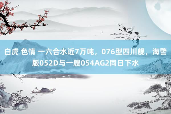 白虎 色情 一六合水近7万吨，076型四川舰，海警版052D与一艘054AG2同日下水