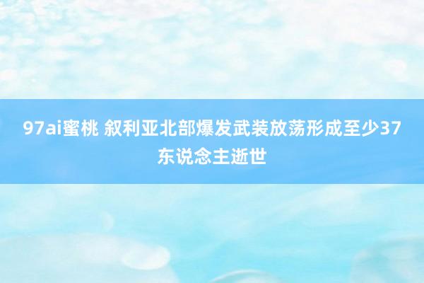 97ai蜜桃 叙利亚北部爆发武装放荡形成至少37东说念主逝世